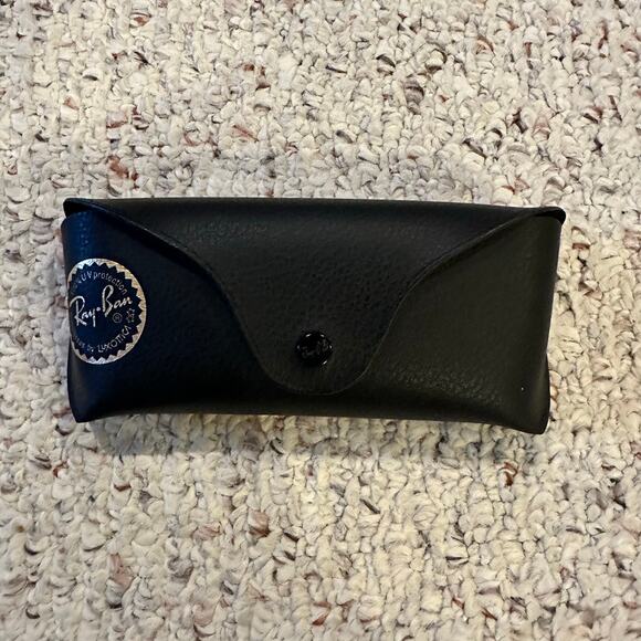 Ray ban Leather Universal Soft Sunglasses Case Black w/ Cleaning Cloth Eyeglass - Picture 2 of 10